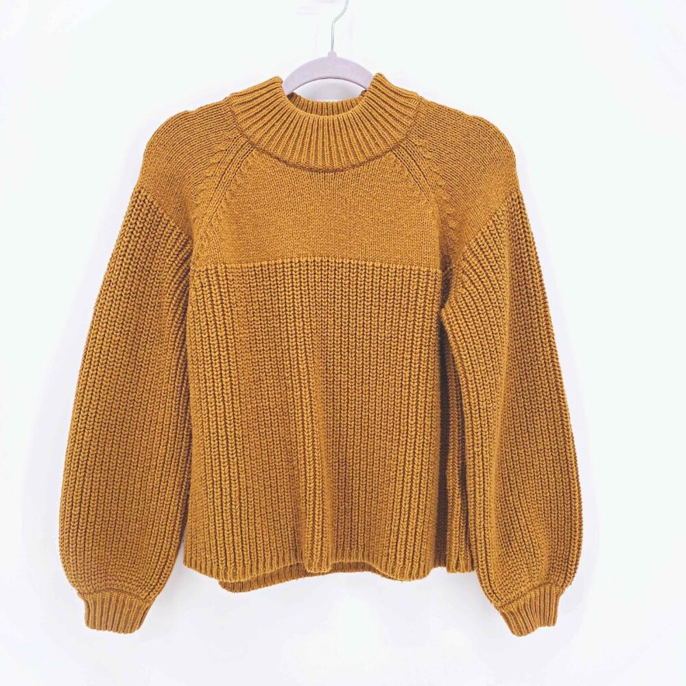 Madewell Balloon-Sleeve Mockneck Sweater